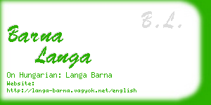 barna langa business card